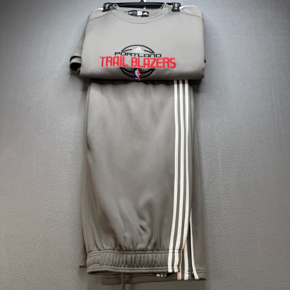 Portland Trail Blazers Adidas Warmup Track Suit NBA Men 2XLT Gray Team Issued